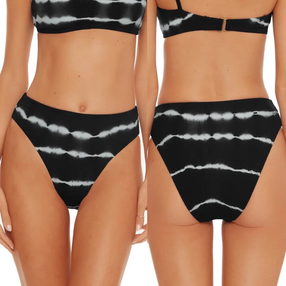 Becca Iconic Swim High Waist Bikini Bottoms Black Medium